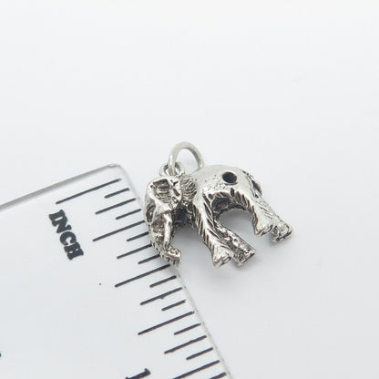 925 Sterling Silver Vintage Elephant for Good Luck Charm Pendant