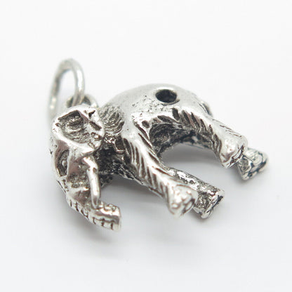 925 Sterling Silver Vintage Elephant for Good Luck Charm Pendant