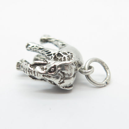 925 Sterling Silver Vintage Elephant for Good Luck Charm Pendant