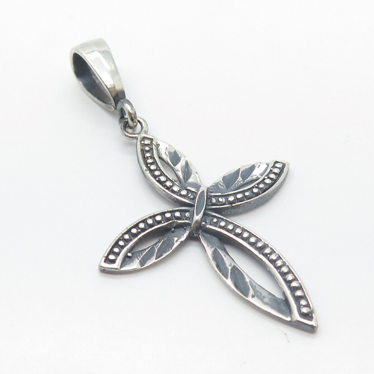 925 Sterling Silver Vintage Ornate Cross Pendant