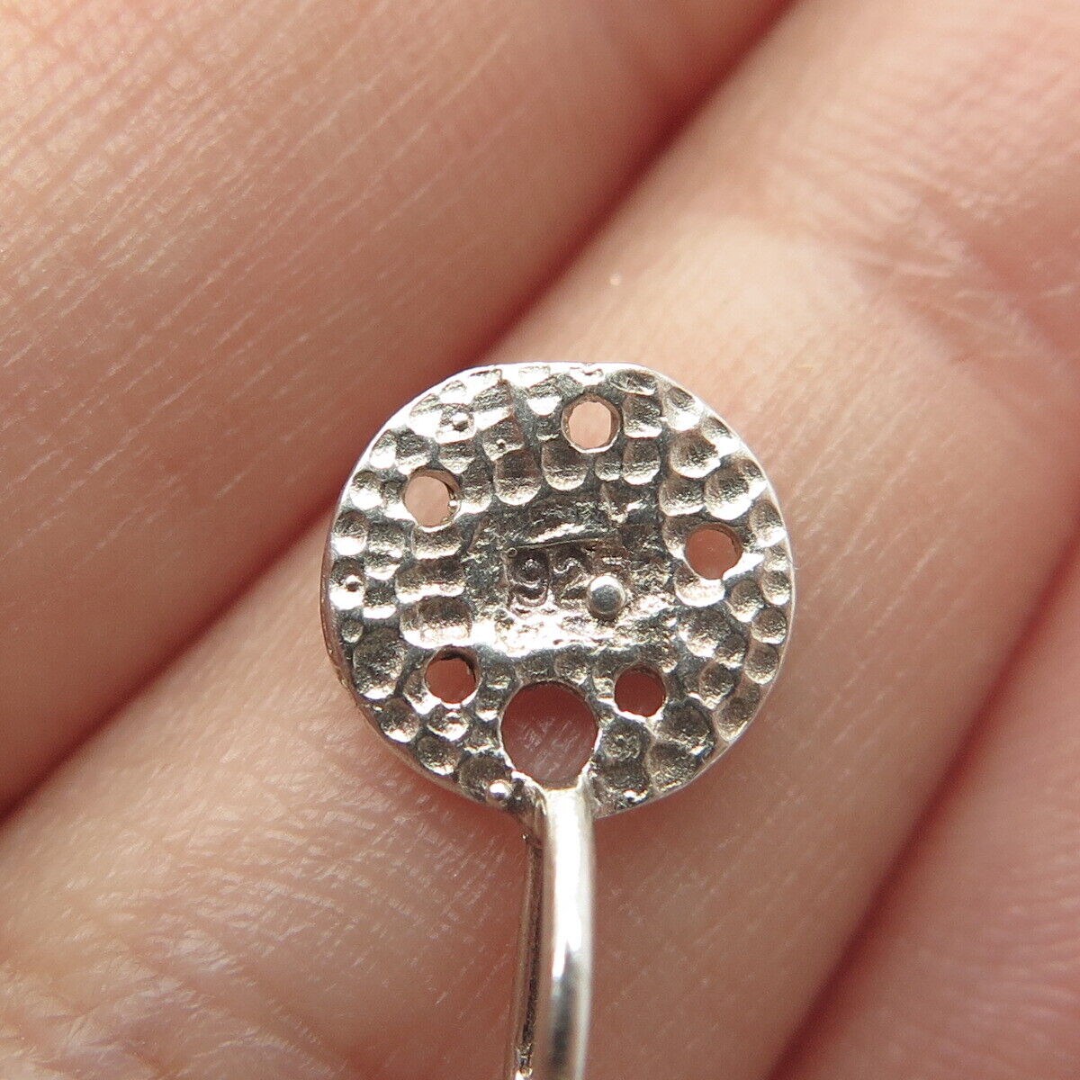 925 Sterling Silver Vintage Sand Dollar Hammered Finish Pendant