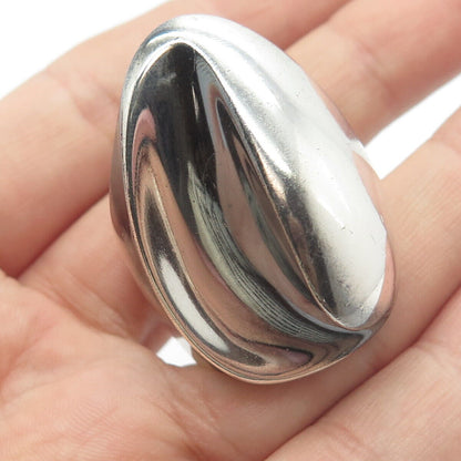 925 Sterling Silver Vintage Modernist Statement Ring Size 6.25