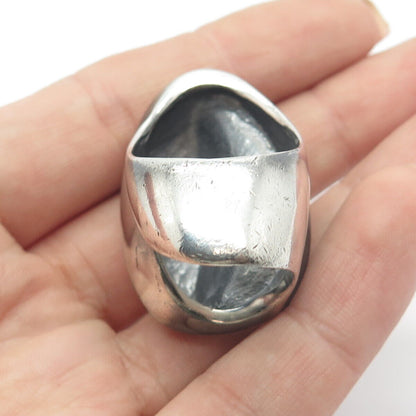 925 Sterling Silver Vintage Modernist Statement Ring Size 6.25