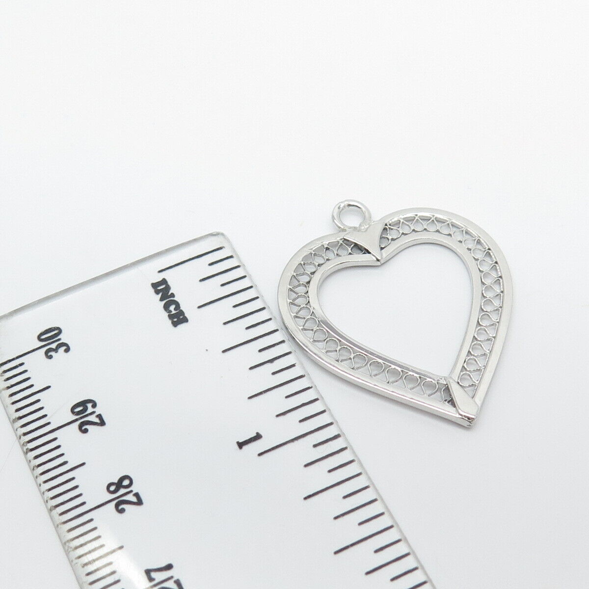 925 Sterling Silver Vintage Open Heart Pendant