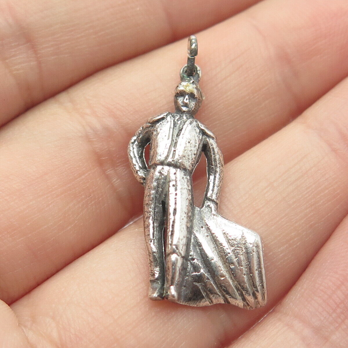 925 Sterling Silver Vintage Matador Man Pendant