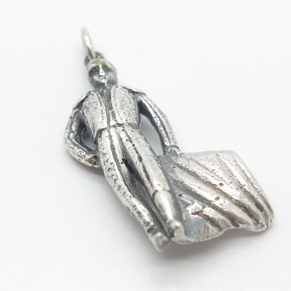 925 Sterling Silver Vintage Matador Man Pendant