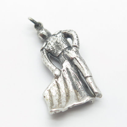 925 Sterling Silver Vintage Matador Man Pendant