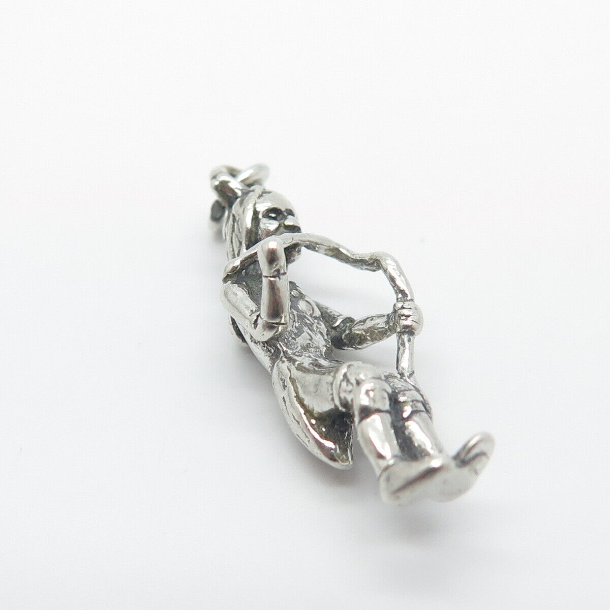 925 Sterling Silver Vintage Tribal Man 3D Charm Pendant