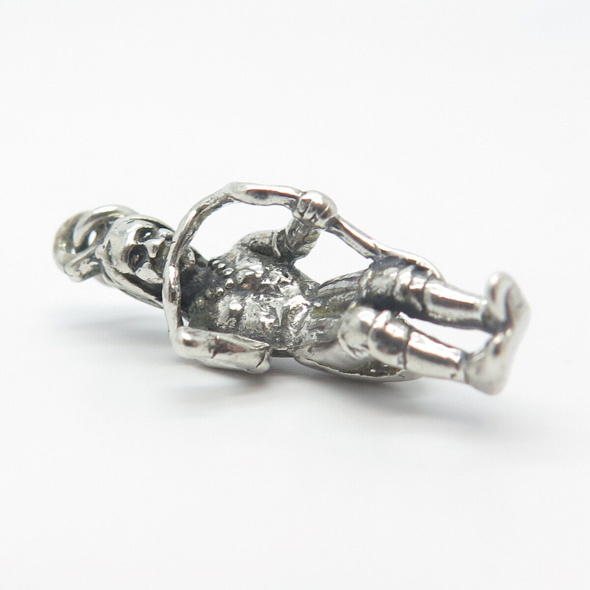 925 Sterling Silver Vintage Tribal Man 3D Charm Pendant