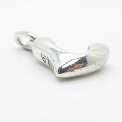 925 Sterling Silver Vintage Modernist 3D Charm Pendant