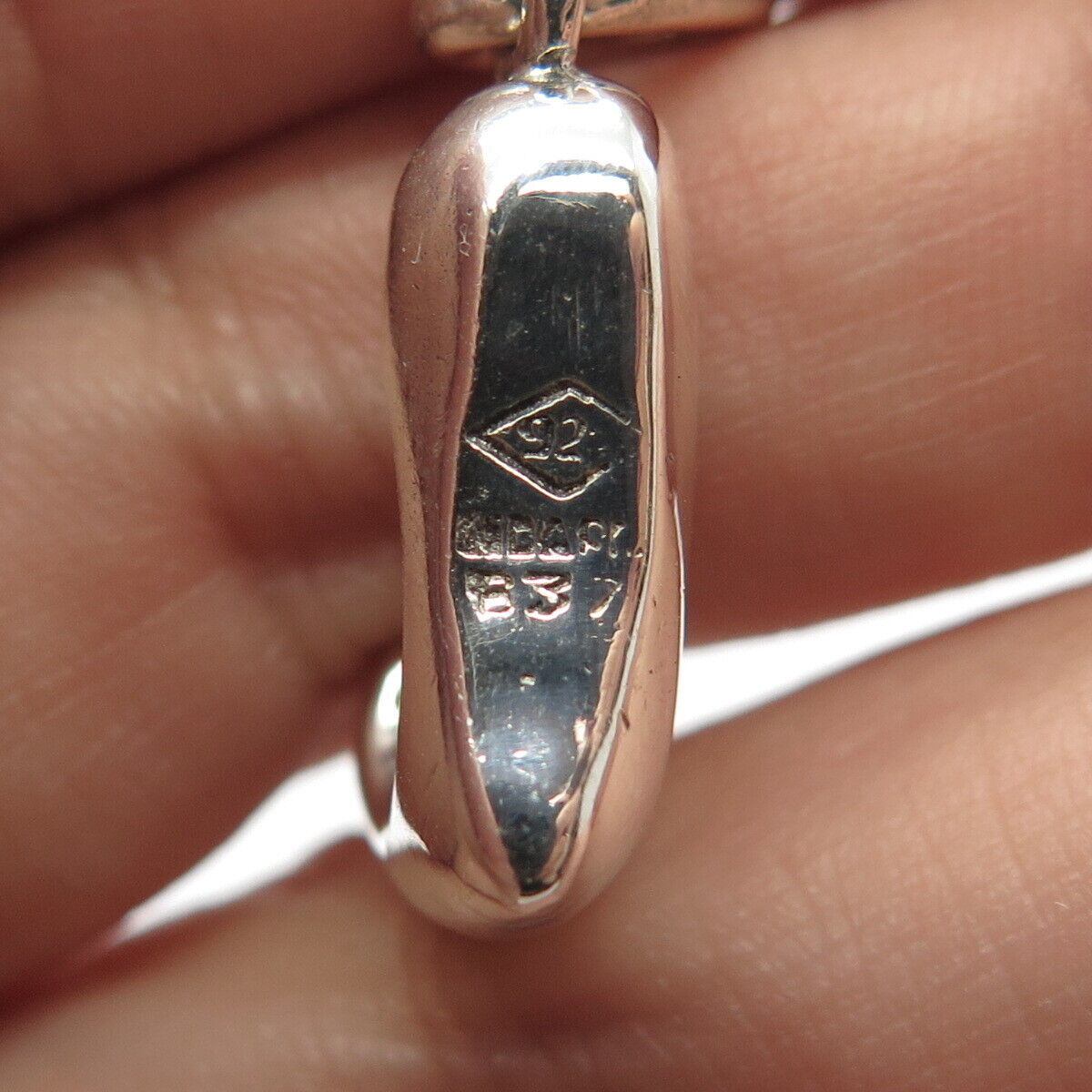 925 Sterling Silver Vintage Modernist 3D Charm Pendant