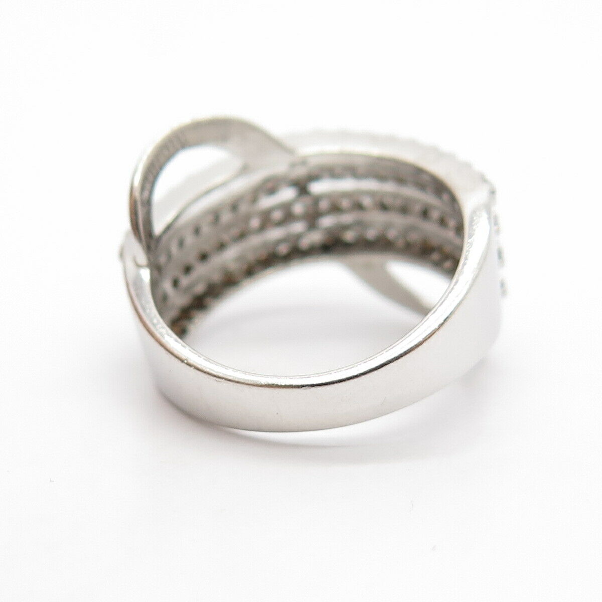 925 Sterling Silver Pave C Z Ring Size 8