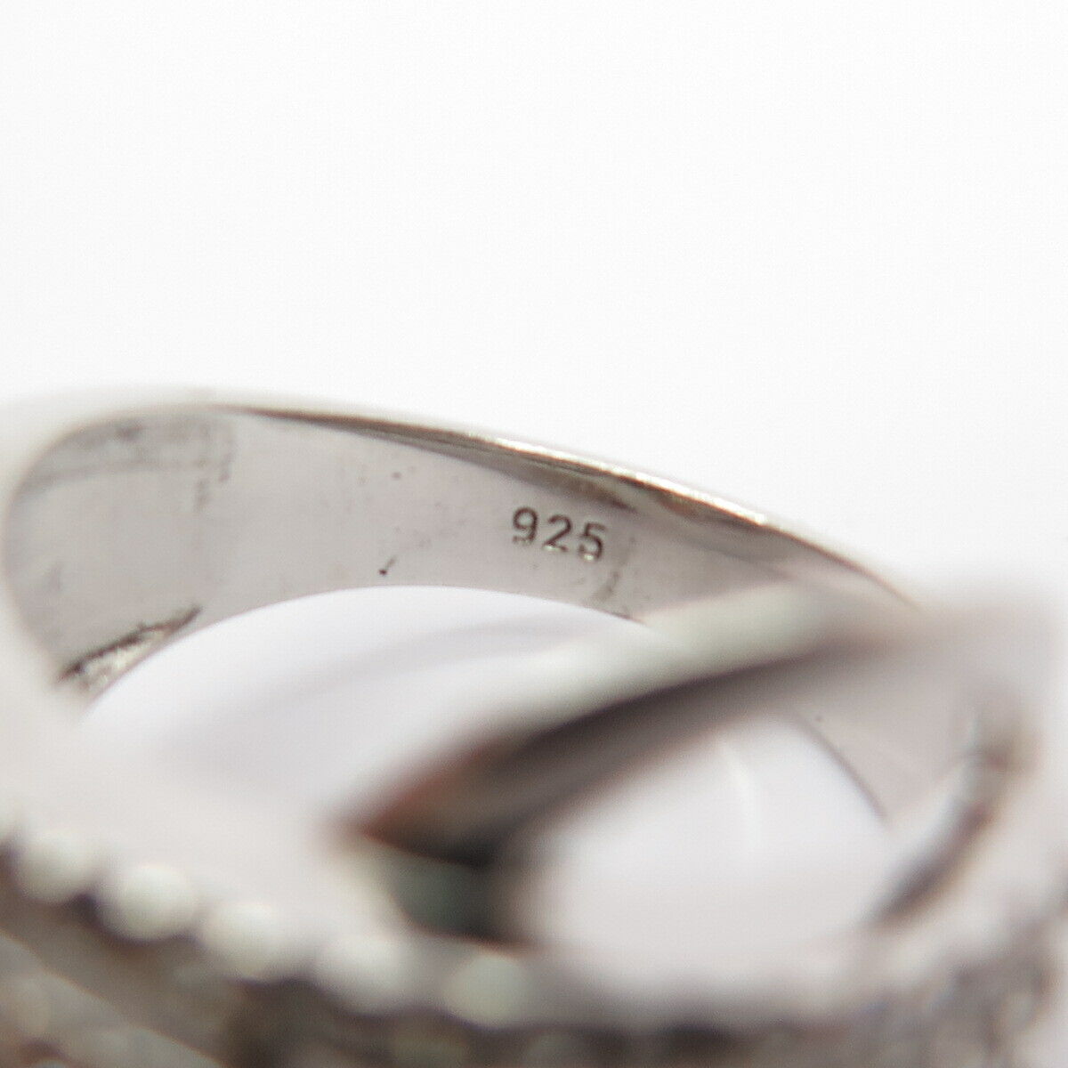 925 Sterling Silver Pave C Z Ring Size 8