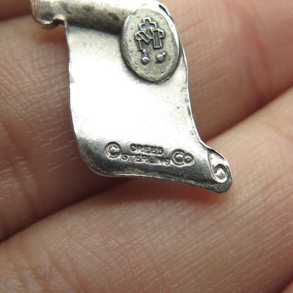 925 Sterling Silver Vintage Creed St. Mary & Cross "Graduation" Charm Pendant