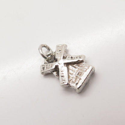 925 Sterling Silver Vintage Old Mill Charm Pendant