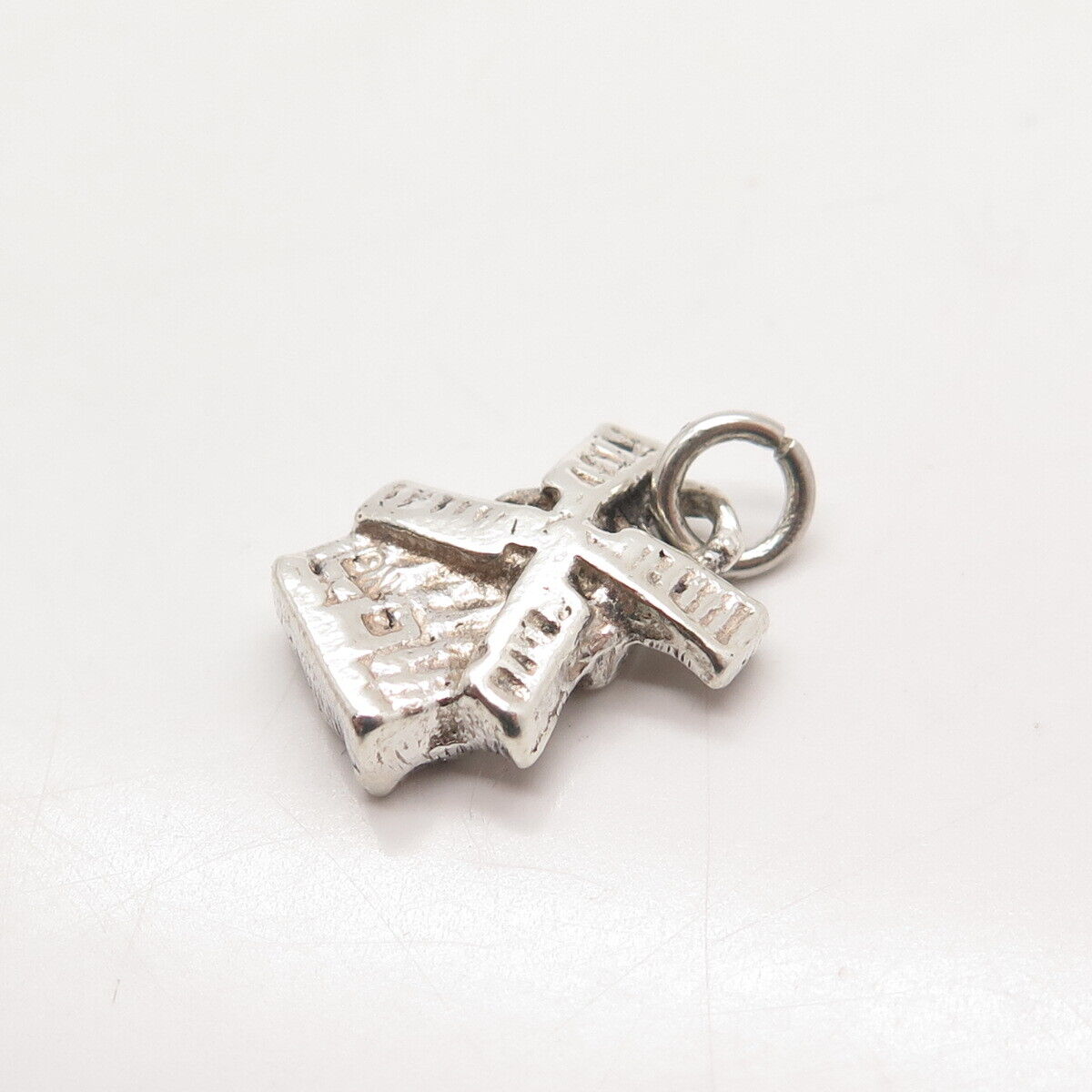 925 Sterling Silver Vintage Old Mill Charm Pendant