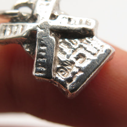 925 Sterling Silver Vintage Old Mill Charm Pendant