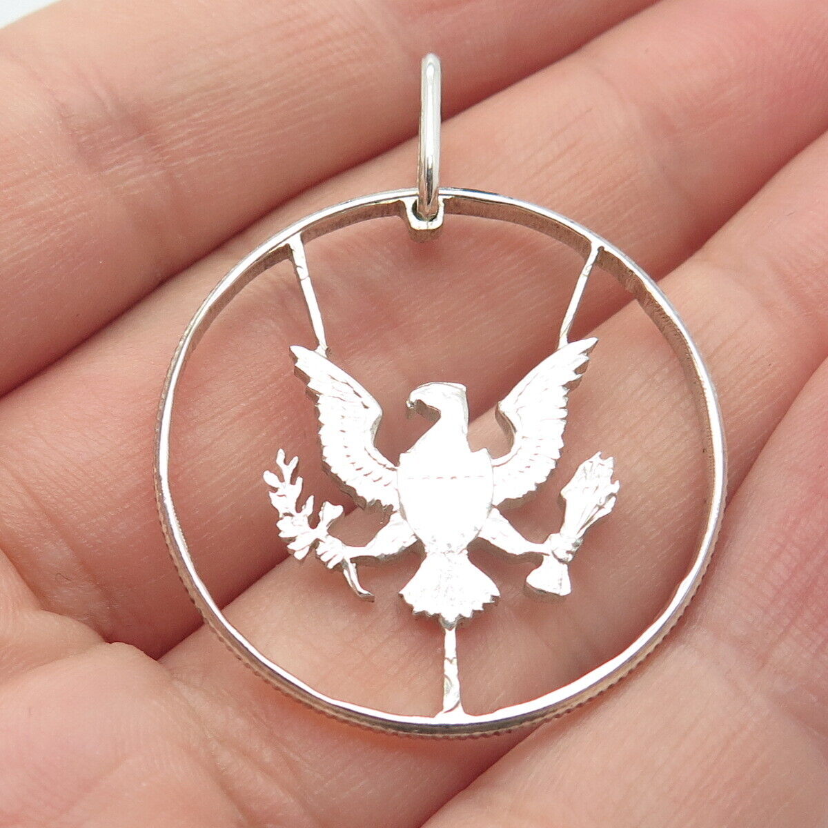 900 Silver Vintage Eagle Bird Pendant