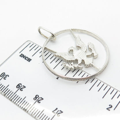 900 Silver Vintage Eagle Bird Pendant