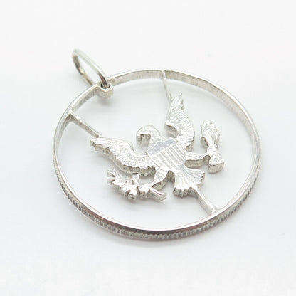 900 Silver Vintage Eagle Bird Pendant