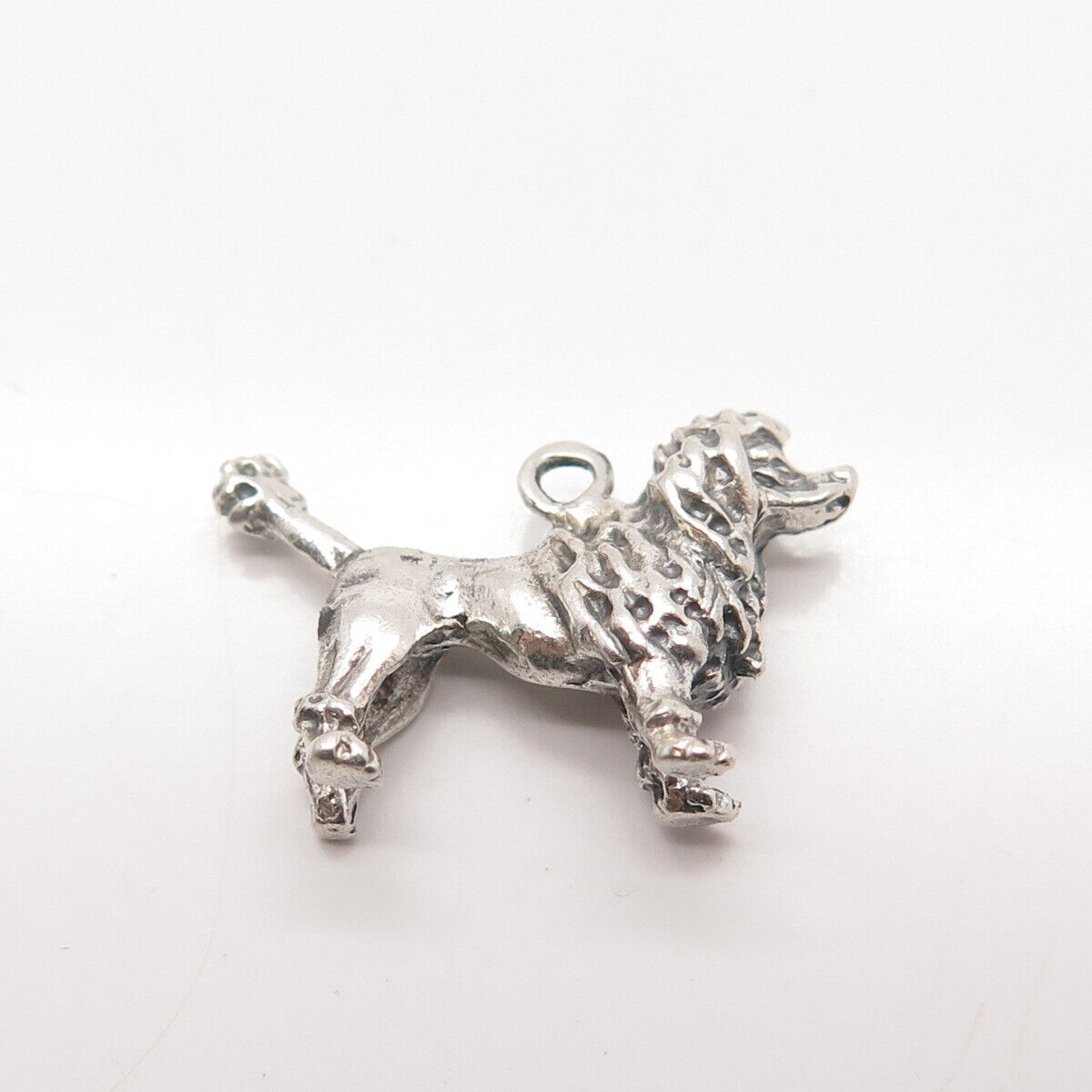 925 Sterling Silver Vintage Poodle Dog Charm Pendant