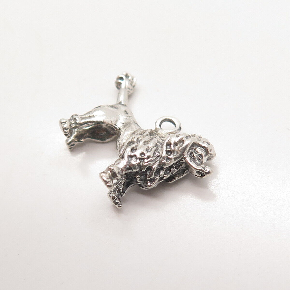 925 Sterling Silver Vintage Poodle Dog Charm Pendant