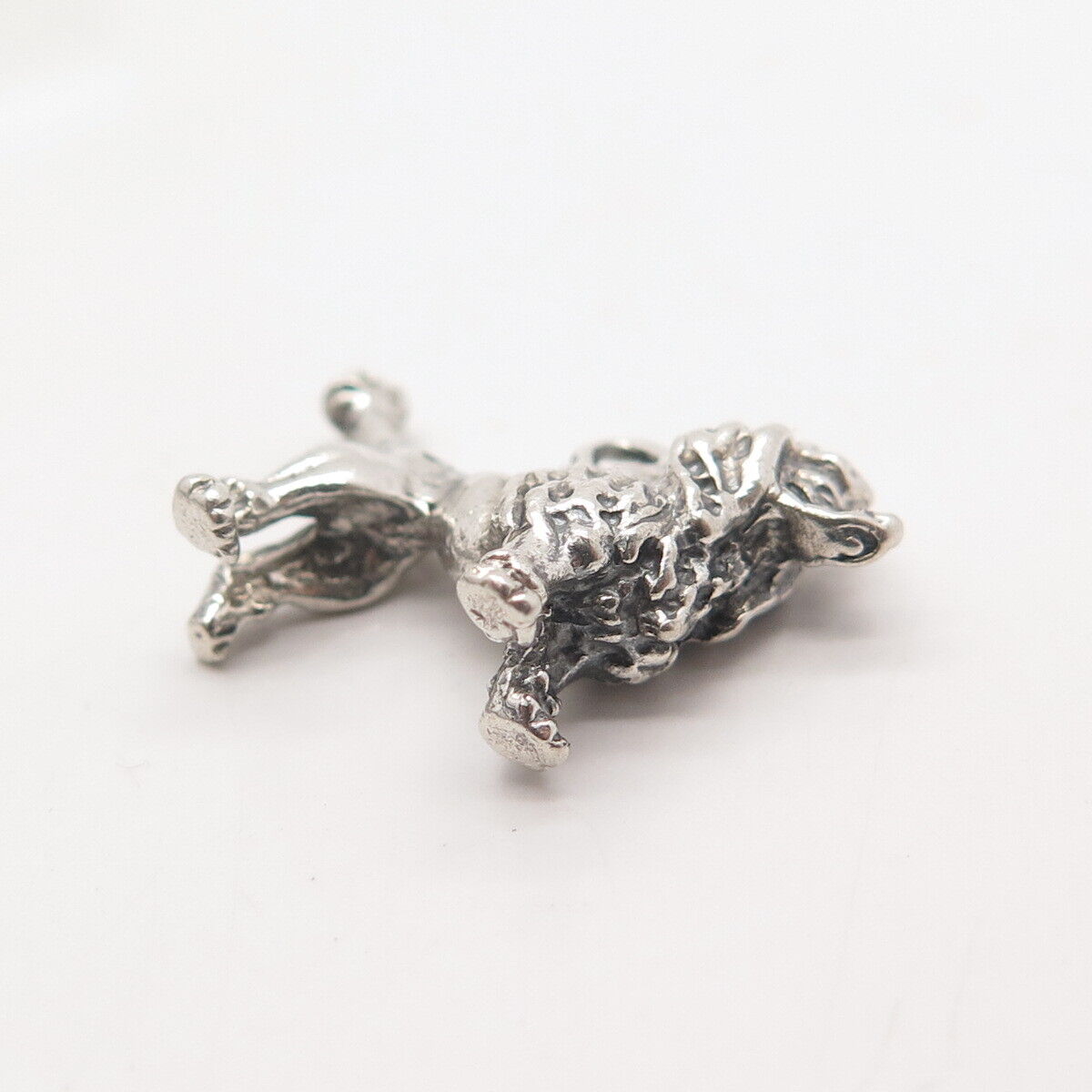 925 Sterling Silver Vintage Poodle Dog Charm Pendant