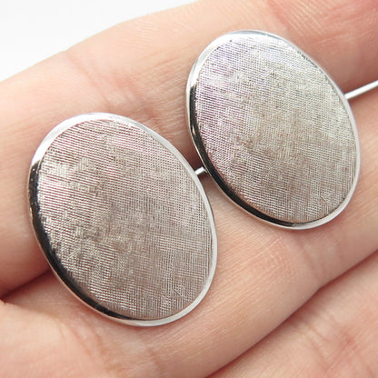 925 Sterling Silver Vintage Textured Oval Cufflinks