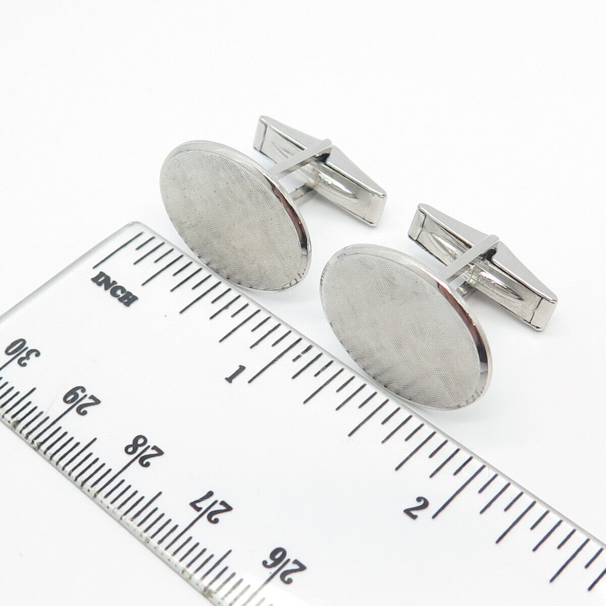 925 Sterling Silver Vintage Textured Oval Cufflinks