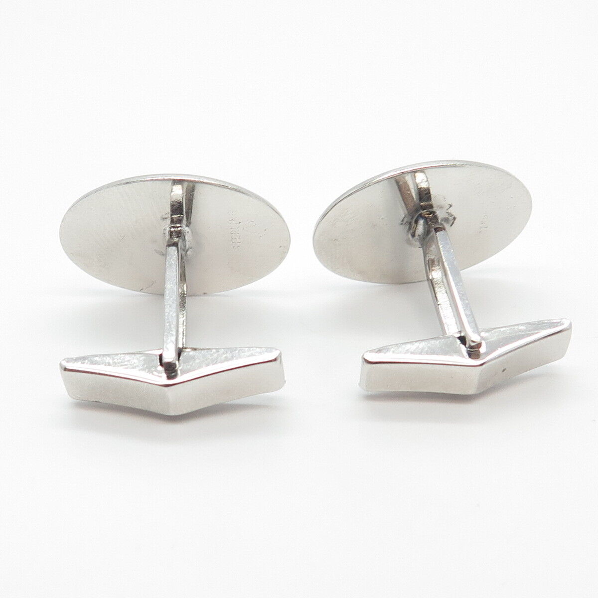 925 Sterling Silver Vintage Textured Oval Cufflinks