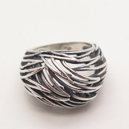 925 Sterling Silver Vintage Modernist Ring Size 6.5