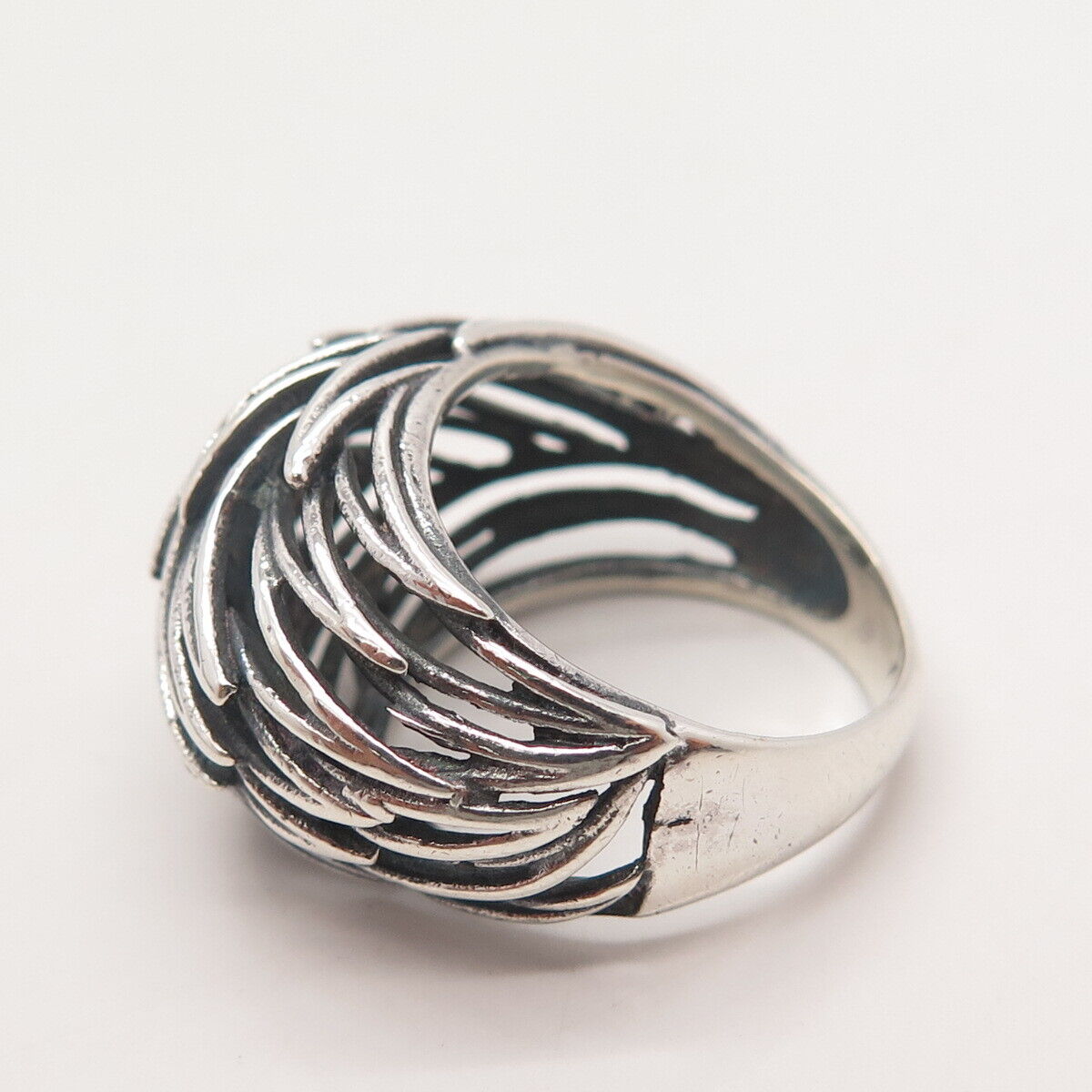 925 Sterling Silver Vintage Modernist Ring Size 6.5