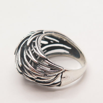 925 Sterling Silver Vintage Modernist Ring Size 6.5