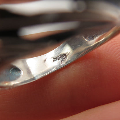 925 Sterling Silver Vintage Modernist Ring Size 6.5