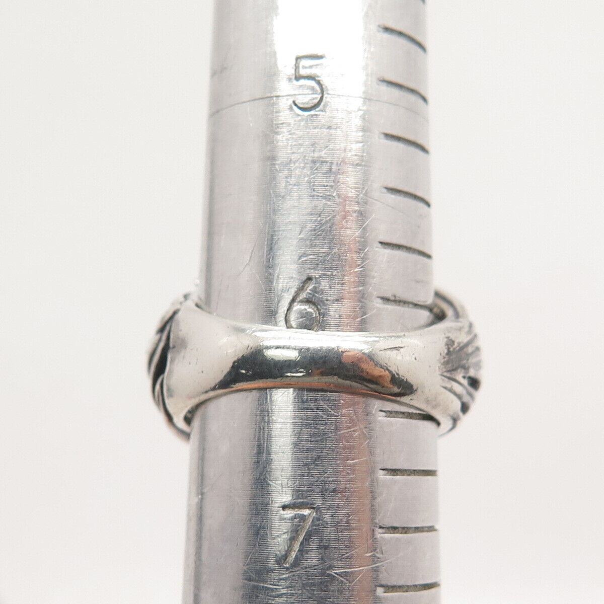 925 Sterling Silver Vintage Modernist Ring Size 6.5