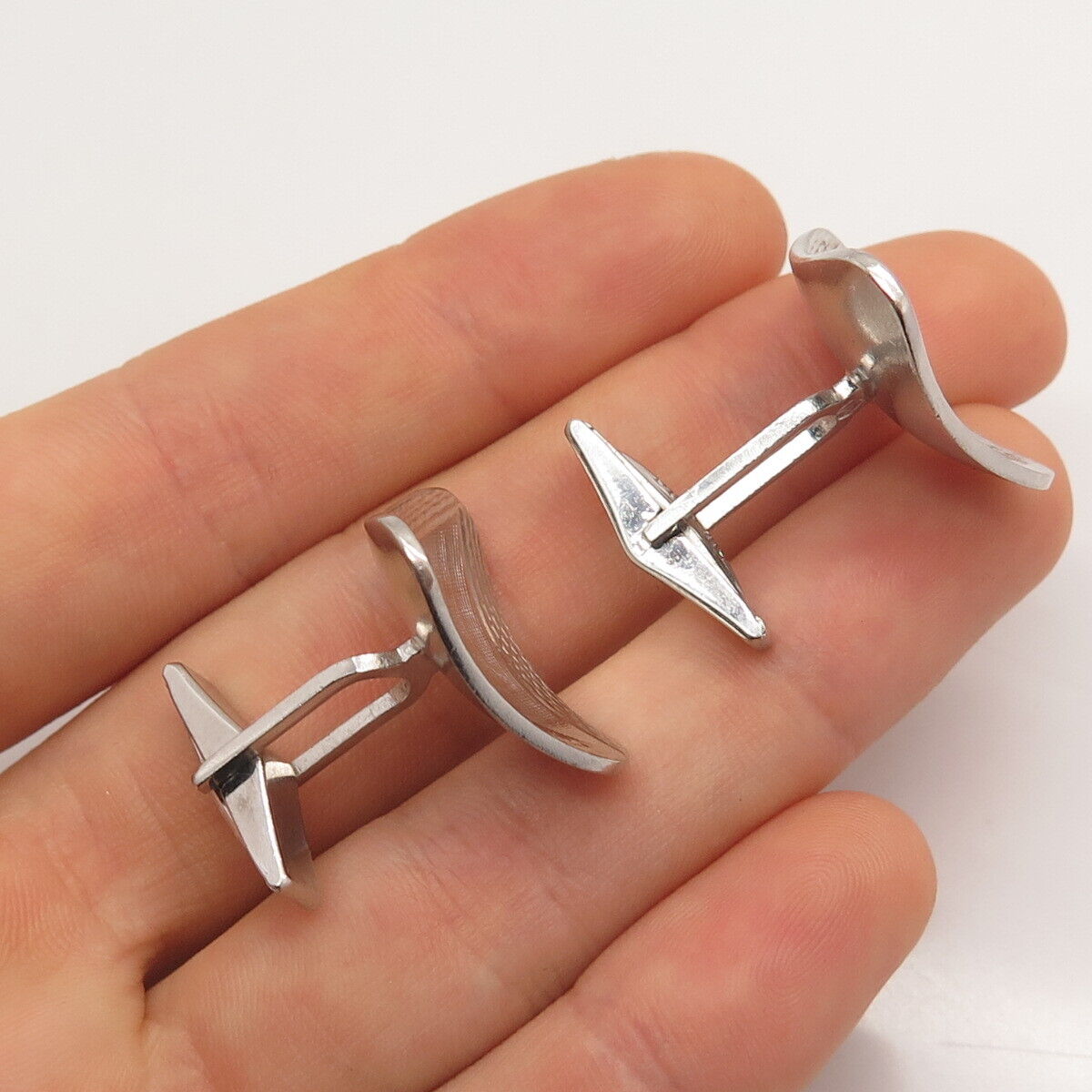 925 Sterling Silver Vintage Textured Cufflinks