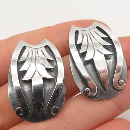 925 Sterling Silver Vintage Mexico Abstract Earrings