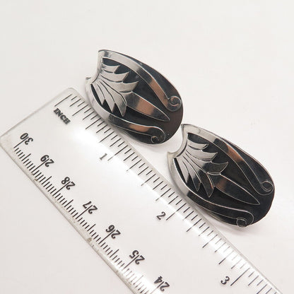 925 Sterling Silver Vintage Mexico Abstract Earrings