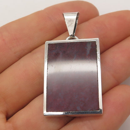 925 Sterling Silver Vintage Mexico Carsi Real Agate Gemstone Pendant