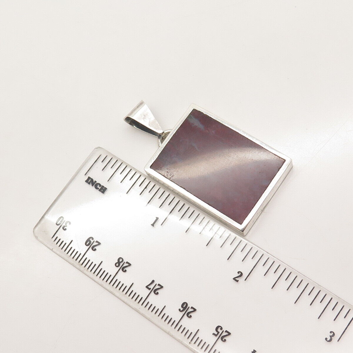 925 Sterling Silver Vintage Mexico Carsi Real Agate Gemstone Pendant