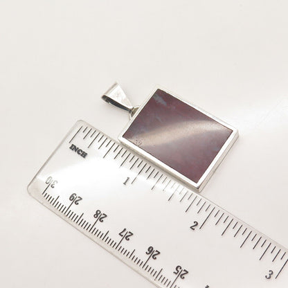 925 Sterling Silver Vintage Mexico Carsi Real Agate Gemstone Pendant