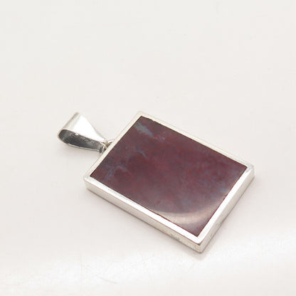 925 Sterling Silver Vintage Mexico Carsi Real Agate Gemstone Pendant