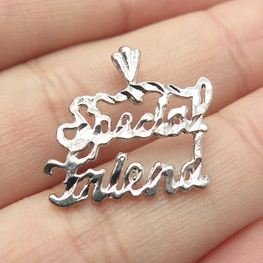 925 Sterling Silver Vintage "Special Friend" Pendant