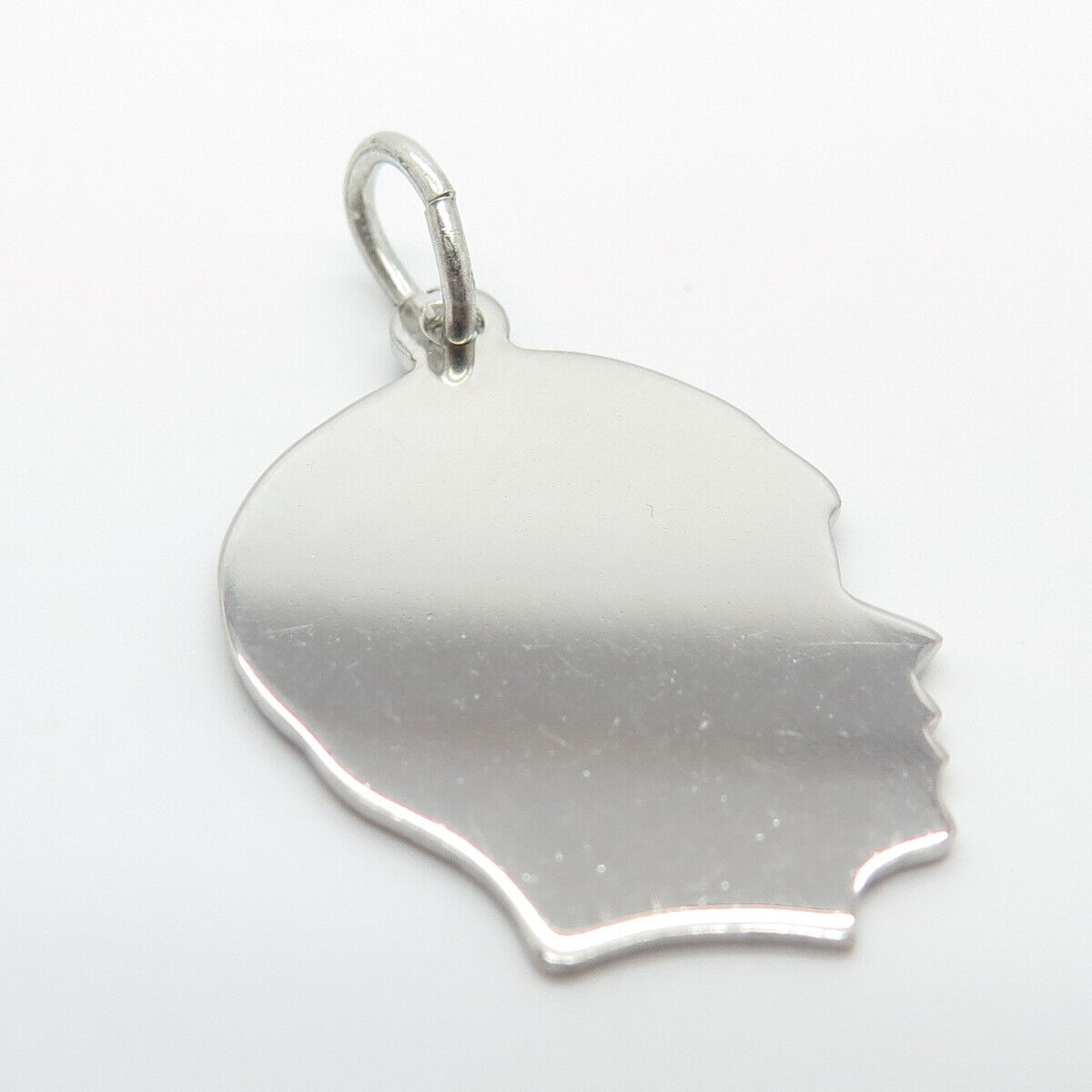 925 Sterling Silver Vintage Elco Man Profile Pendant