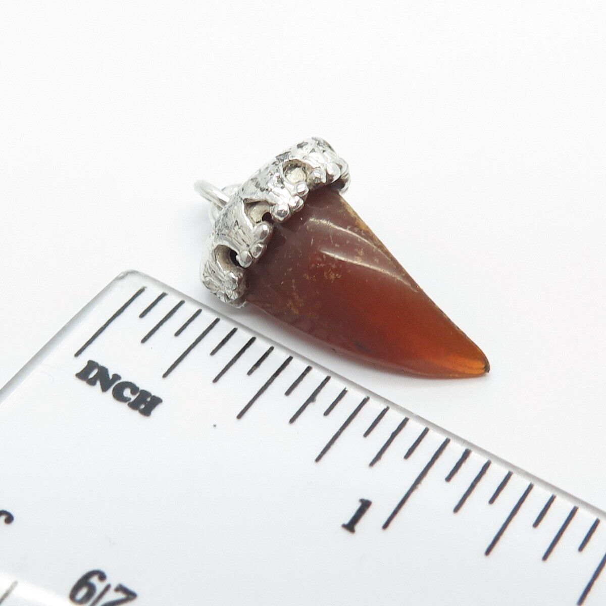 925 Sterling Silver Vintage Real Shell Amulet Pendant