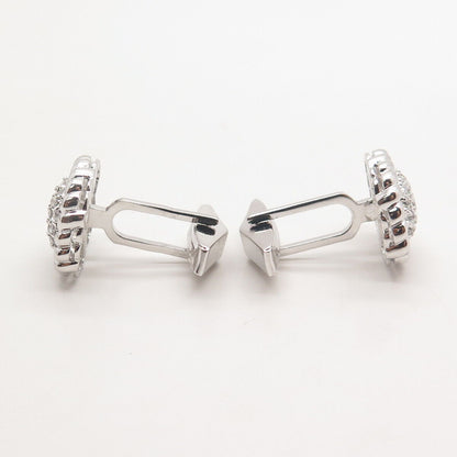 925 Sterling Silver Pave C Z Cufflinks