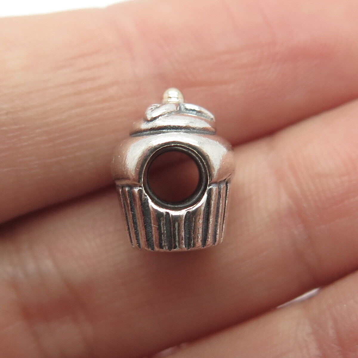 925 Sterling Silver Pandora Ornate Cake Bead Charm