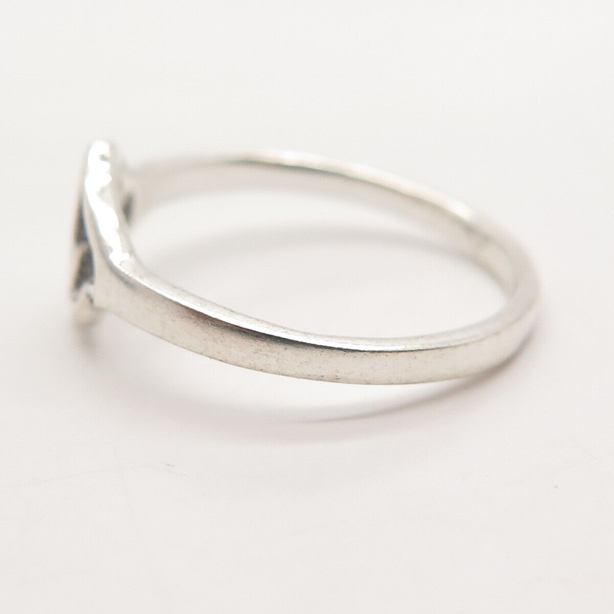 925 Sterling Silver Vintage Open Hearts Ring Size 8