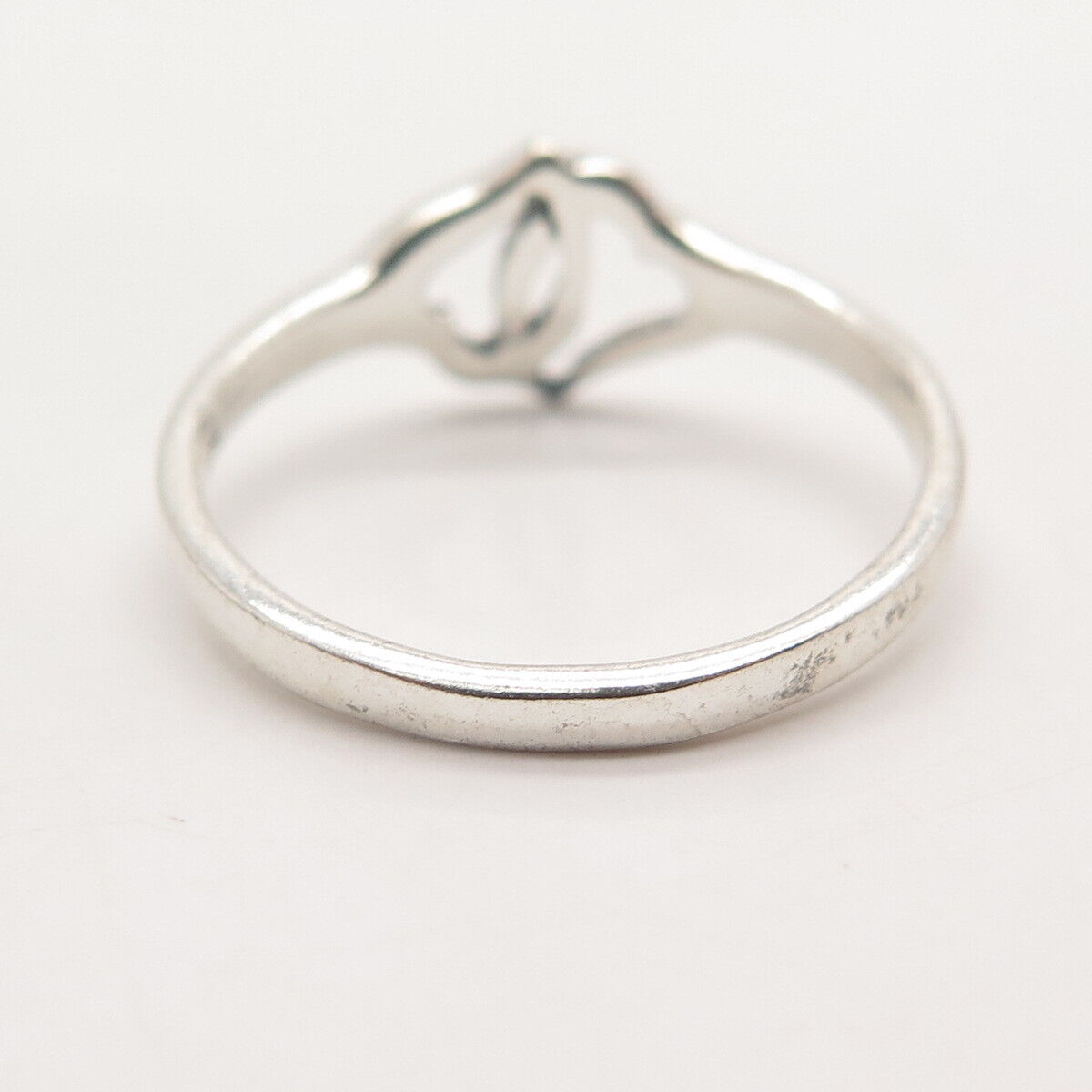 925 Sterling Silver Vintage Open Hearts Ring Size 8