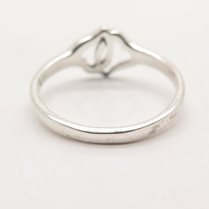 925 Sterling Silver Vintage Open Hearts Ring Size 8
